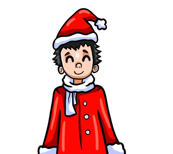 Digital Illustration Happy Christmas Boy — Fotografia de Stock