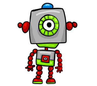 Mutlu bir robotun dijital çizimi