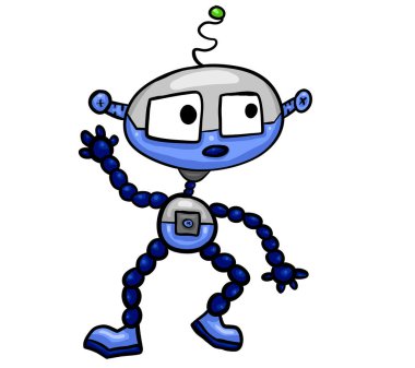 Mutlu bir robotun dijital çizimi