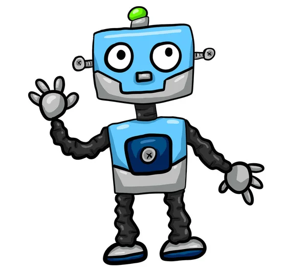 Digital illustration of a happy robot