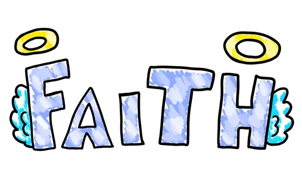 Digital Illustration Faith Logo — 스톡 사진