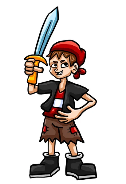 Digital Illustration Pirate Boy — Photo