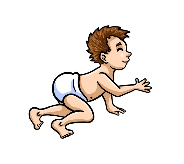 Digital Illustration Adorable Baby Boy — ストック写真