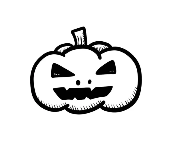 Digital Illustration Halloween Pumpkin Doodle — стоковое фото