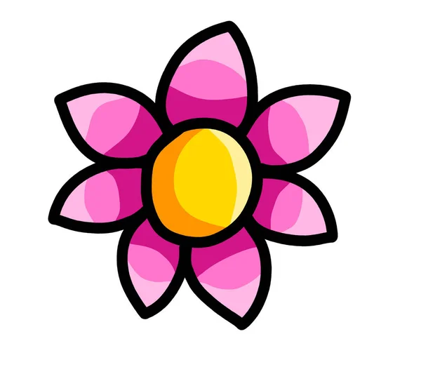 Digital Illustration Cute Pink Flower — Stock Photo, Image