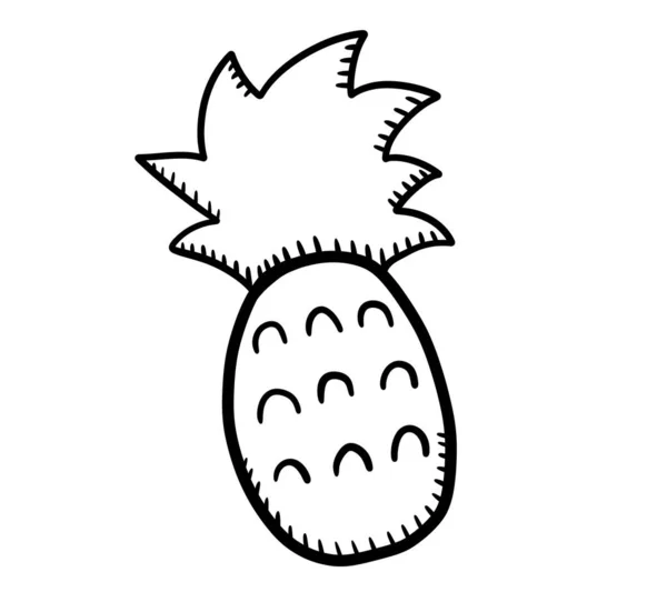 Digital Illustration Cartoon Pineapple Doodle — Stockfoto