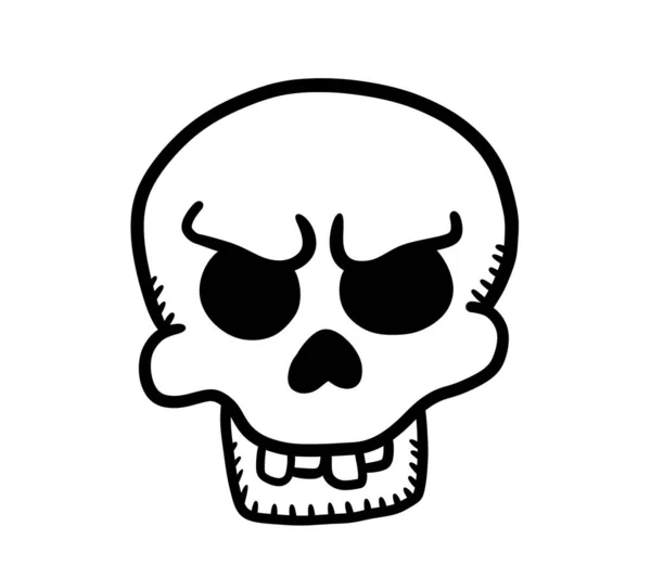 Digital Illustration Cartoon Halloween Skull Doodle — 스톡 사진