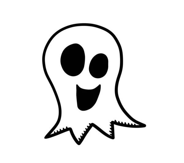 Digital Illustration Cartoon Halloween Ghost Doodle — Zdjęcie stockowe