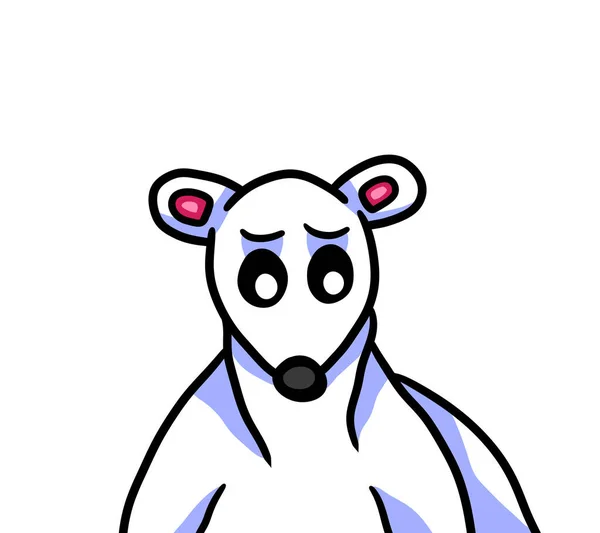 Digital Illustration Sad Polar Bear — ストック写真