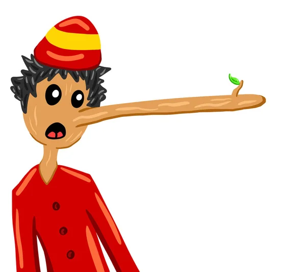 Digital Illustration Funny Very Pinocchio — Stockfoto