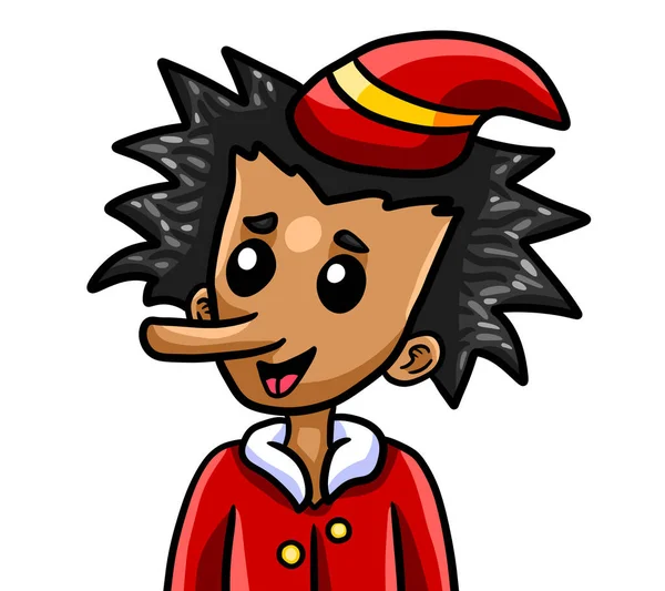 Digital Illustration Adorable Happy Pinocchio — Zdjęcie stockowe