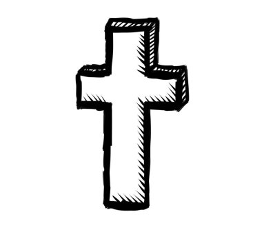 Digital illustration of a Christian Cross doodle