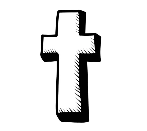 Digital Illustration Christian Cross Doodle — Fotografia de Stock