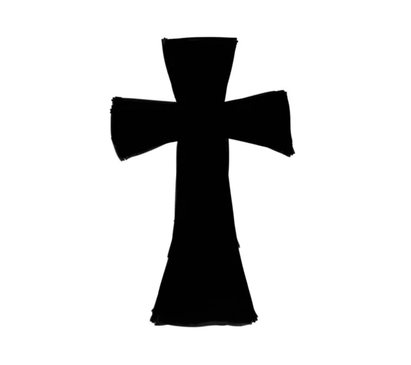 Digital Illustration Christian Cross Doodle — ストック写真