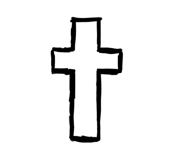 Digital Illustration Christian Cross Doodle — Zdjęcie stockowe