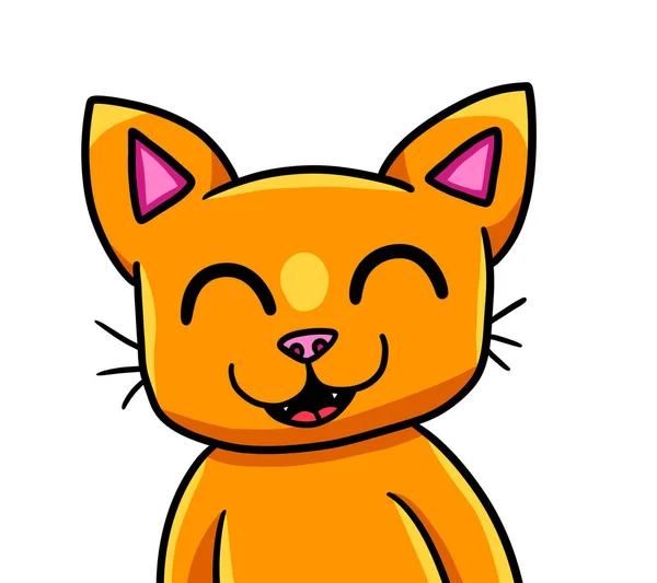 Digital illustration of a cute orange cat