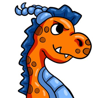 Digital illustration of a orange dragon