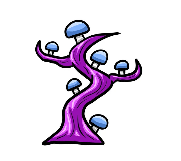 Digital Illustration Fantasy Mushroom Tree — Photo