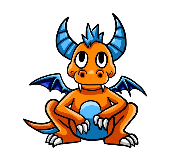 Digital Illustration Orange Dragon — Stockfoto