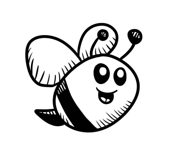 Digital Illustration Bee Doodle — Foto Stock