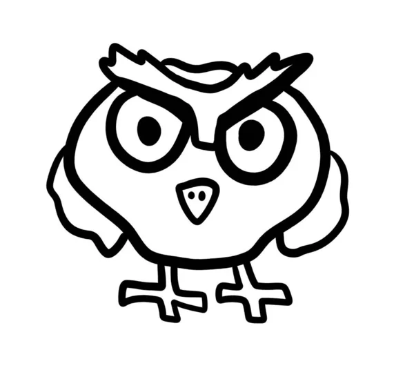 Digital Illustration Owl Doodle — 图库照片