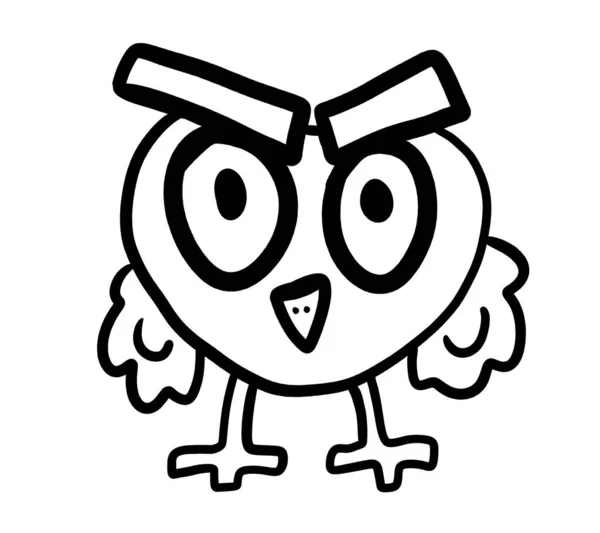 Digital Illustration Owl Doodle — Stok fotoğraf