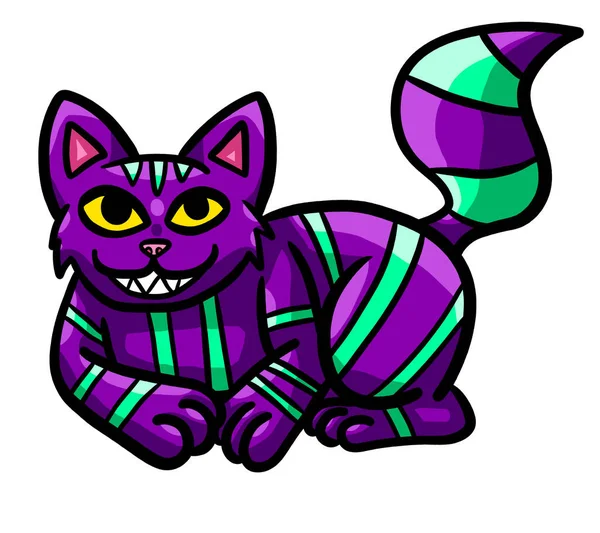 Digital Illustration Purple Cheshire Cat — стоковое фото
