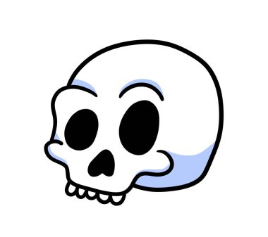 Digital illustration of a creppy Halloween skull