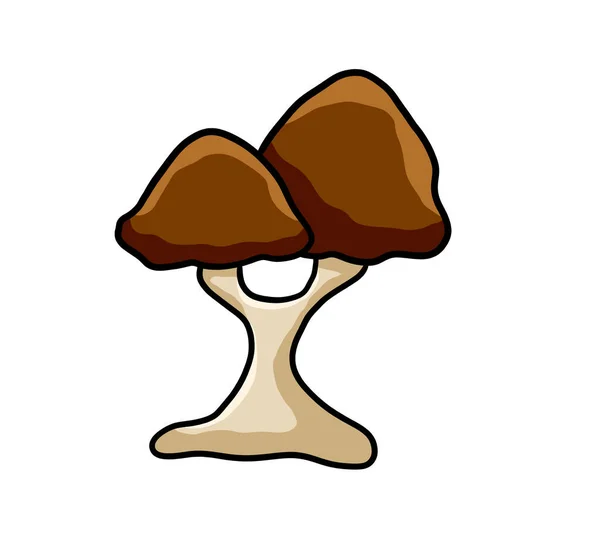 Digital Illustration Brown Little Mushroom — Photo