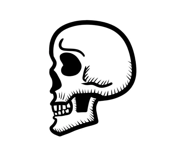 Digital Illustration Creepy Skull Doodle — Fotografia de Stock