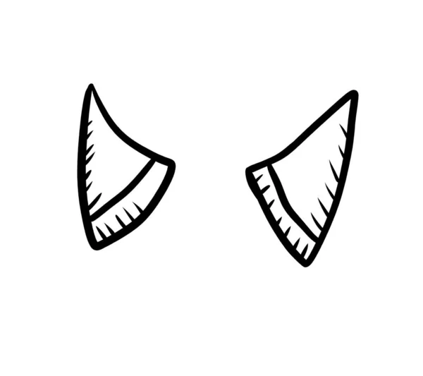 Digital Illustration Devil Horns Doodle — Stock Fotó