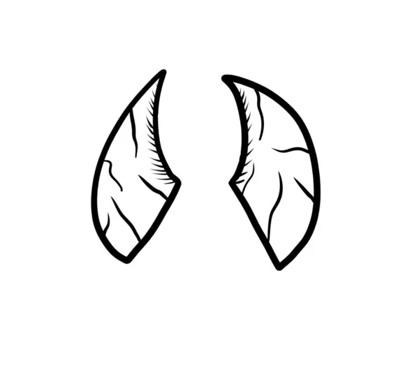 Digital Illustration Devil Horns Doodle — Zdjęcie stockowe