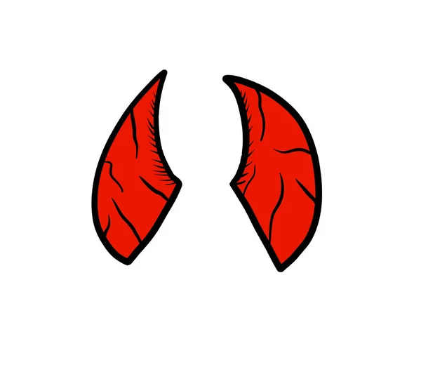 Digital Illustration Devil Horns Doodle —  Fotos de Stock