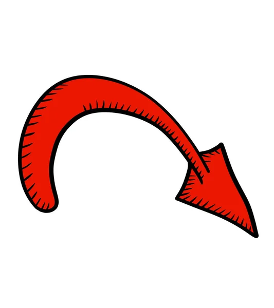Digital Illustration Red Devil Tail Doodle — Zdjęcie stockowe