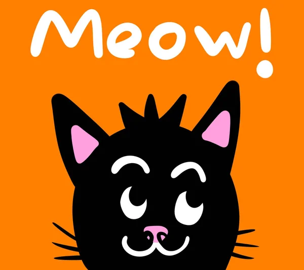 Digital Illustration Cute Halloween Cat Background — Fotografia de Stock