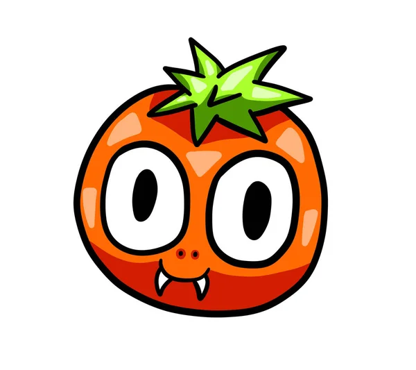Digital Illustration Adorable Funny Wide Eyed Orange Monster — 图库照片
