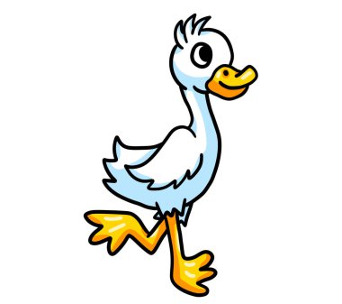 Digital illustration of a adorable happy duck