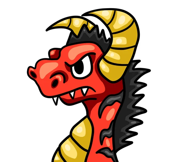 Digital Illustration Angry Red Fire Dragon — ストック写真