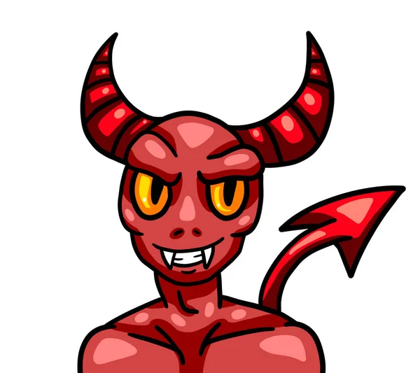 Digital illustration of a evil creepy smiling Devil