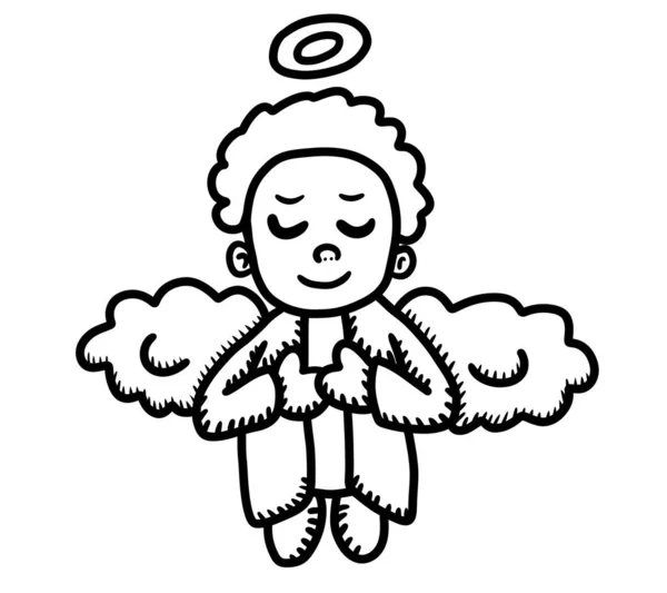 Digital Illustration Adorable Christmas Angel Doodle — Stok Foto