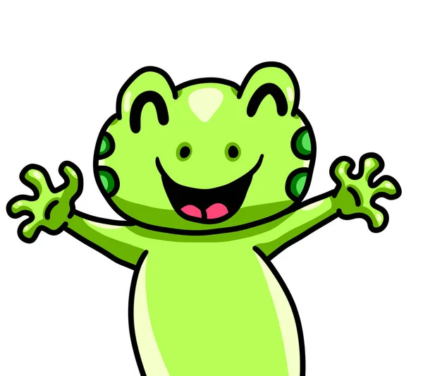 Digital Illustration Adorable Happy Frog —  Fotos de Stock