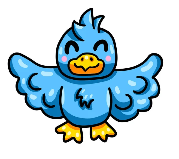 Digital Illustration Adorable Happy Bluebird — 图库照片