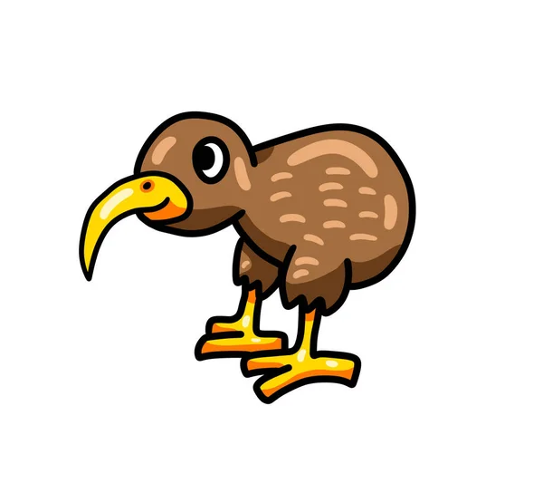 Digital Illustration Adorable Happy Kiwi Bird — Stockfoto