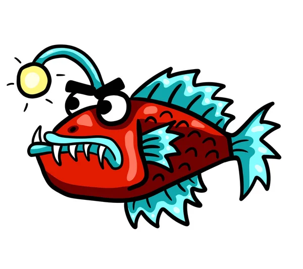 Цифрова Ілюстрація Страшної Червоної Риби — стокове фото