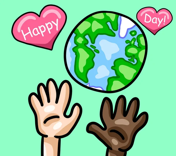 Digital Illustration Happy Earth Day Card — Stok fotoğraf