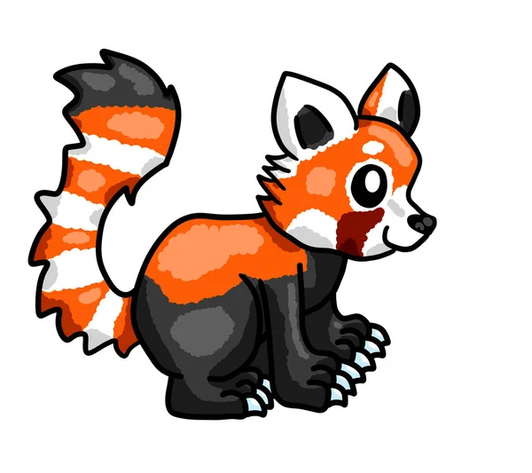 Digital Illustration Cute Red Panda — ストック写真