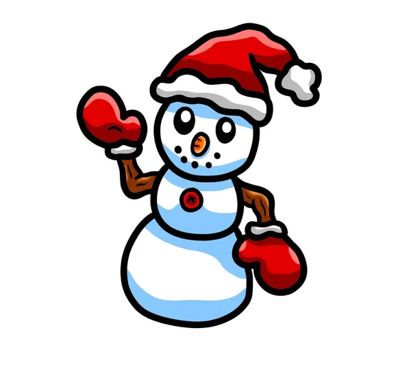 Digitale Illustratie Van Een Happy Baby Snowman — Stockfoto