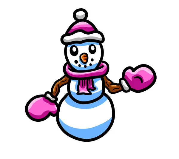 Digital Illustration Happy Baby Snowman — Stockfoto