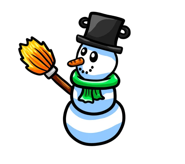 Digital Illustration Happy Baby Snowman — Stockfoto