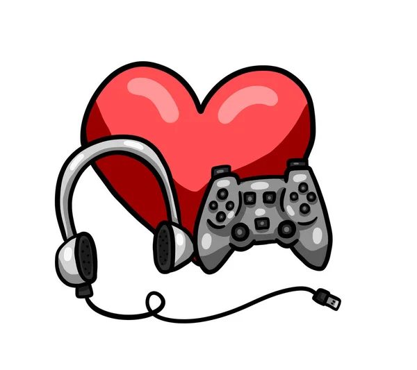 Digital Illustration Cartoon Love Gaming Icon — Photo